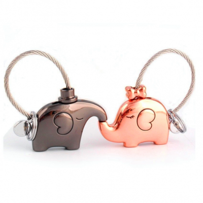 Valentine Gift Bag Purse Sweet Kissing Couple Lover Wholesale 3D Elephant Keychain